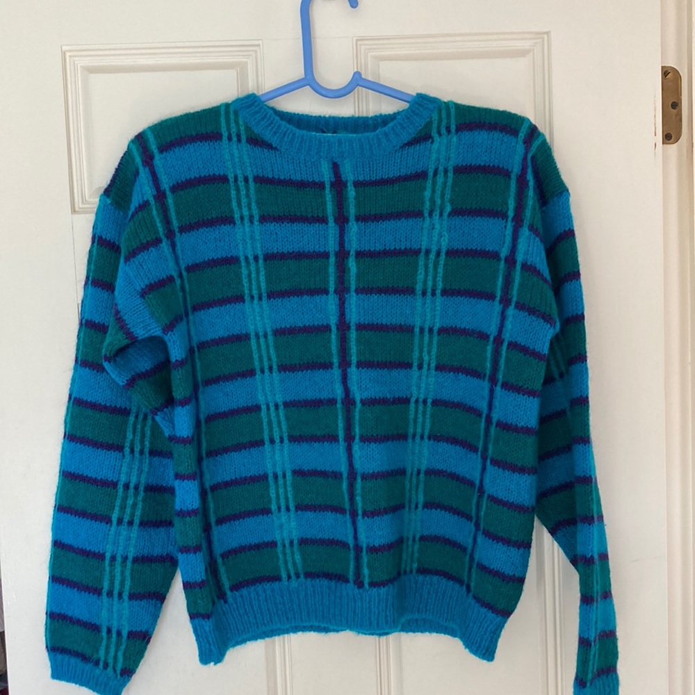 Vibrant Striped Crew Neck Sweater